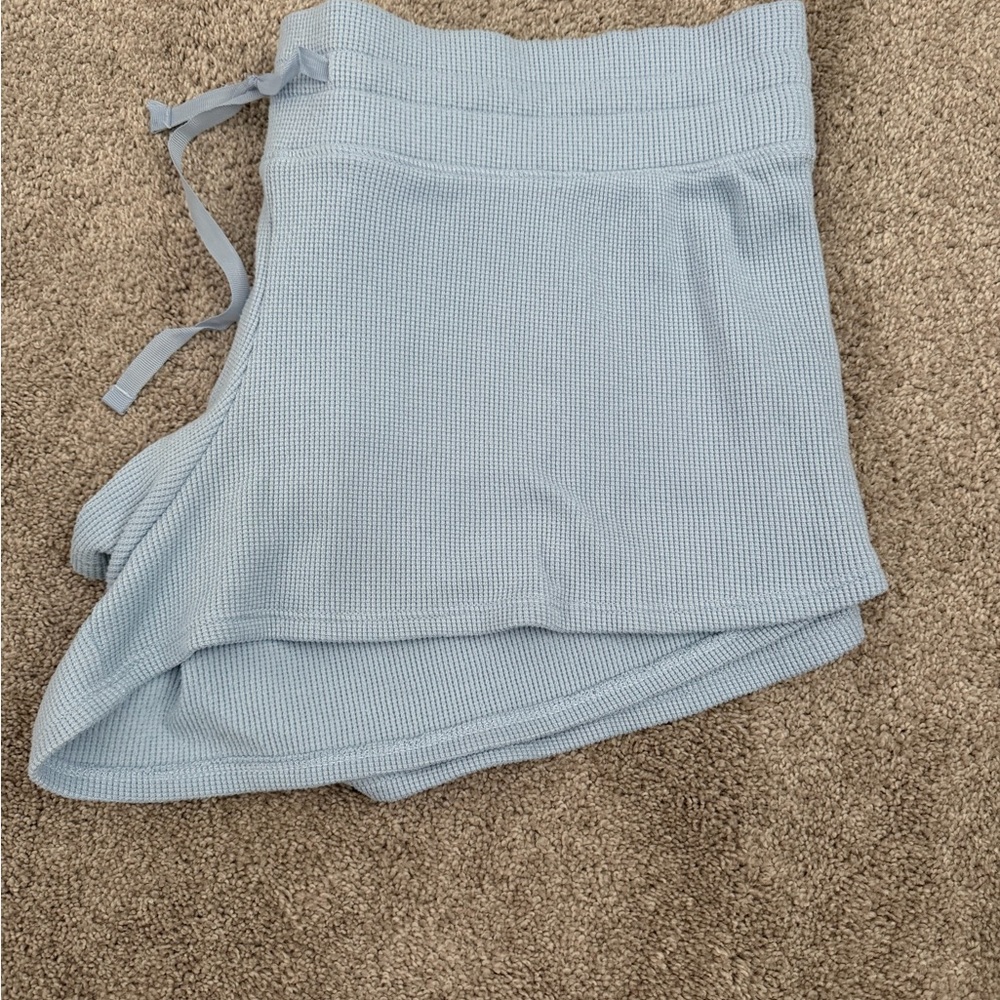 Abercrombie & Fitch Light Blue Waffle Knit Shorts